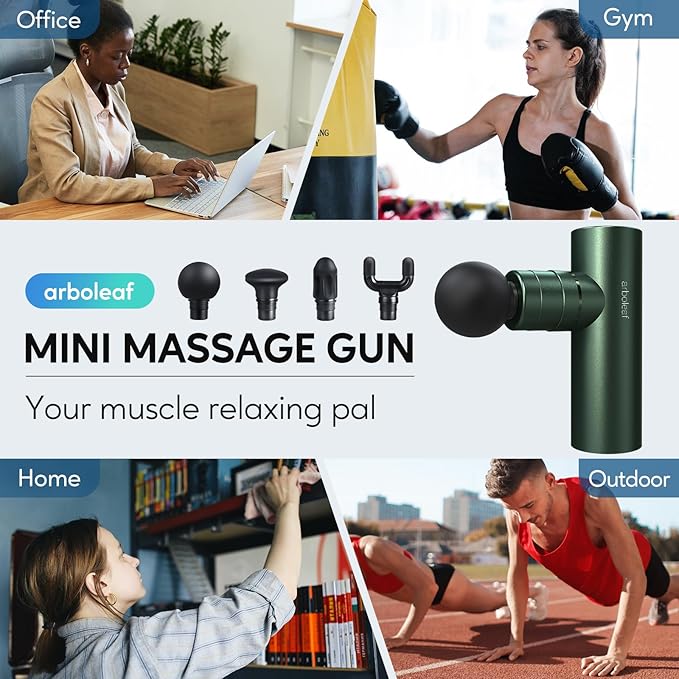 arboleaf Massage Gun Deep Tissue, Full-Metal Electric Portable Hand Held Massager Gun for Back, Body Sore Muscles, Pain Relief, Gifts, Office, Home, Athletes-Ruum Studio Home