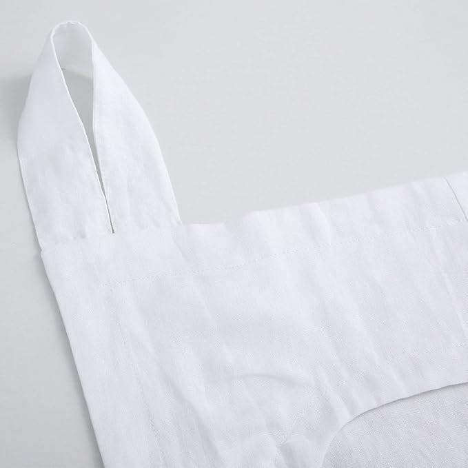 Amazhiyu 100% Linen Door Hanging Laundry Hamper Bag, 19x27 Inches (White)-Ruum Studio Home