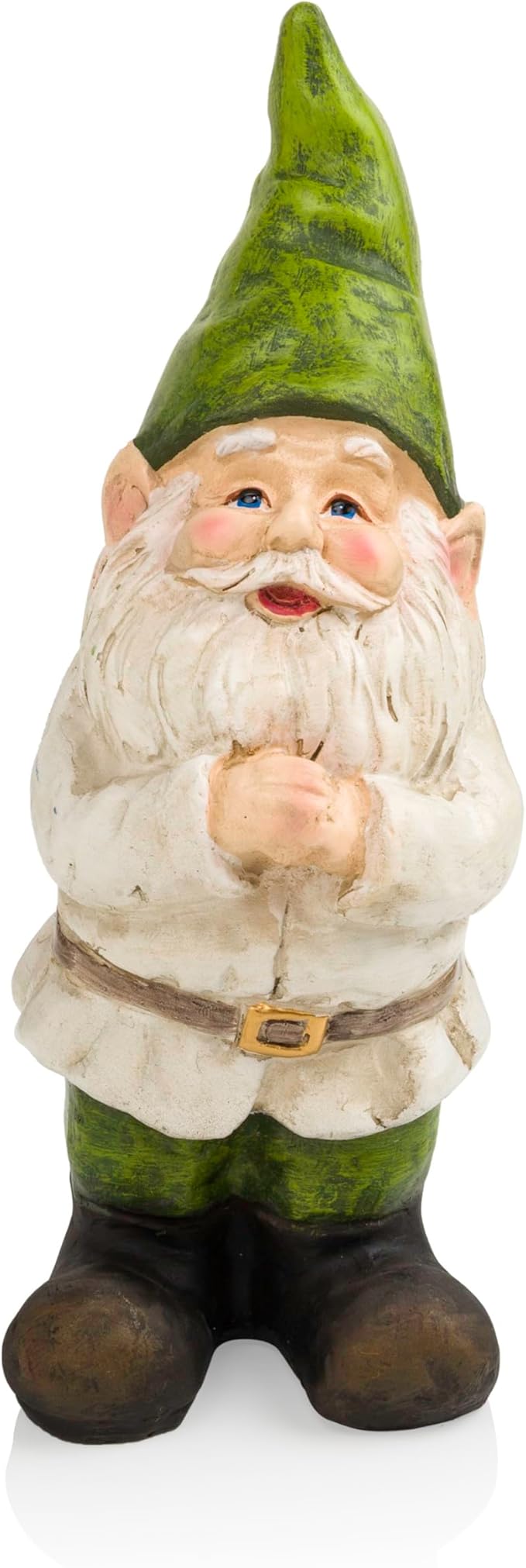 Alpine Corporation - 12" Tall Outdoor Garden Gnome Yard Statue Decoration – Playful Resin Gnome with Earthtone Colors - Durable, Weatherproof Lawn Sculpture for Patio, Deck, Yard-Ruum Studio Home