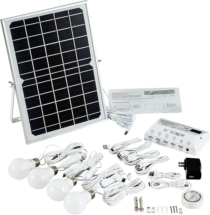 Solar Powered Indoor & Outdoor Pendant Lights with 4 LED Bulbs, Each 5m Cord, Waterproof, 6000mAh Battery for Yards, Gardens, Patios, Camping, RVs & Sheds-Ruum Studio Home