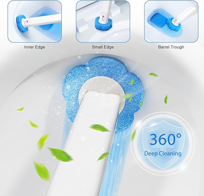 Disposable Toilet Brush with Holder, Disposable Toilet Cleaning System with 36 Refills, Toilet Wand Kit for Bathroom Toilet Cleaning (Disposable Toilet Brush)-Ruum Studio Home
