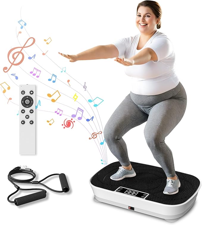 Vibration Plate Exercise Machine - Bluetooth Music & 400LBS Capacity Vibration Plate for Lymphatic Drainage & Weight Loss with 99 Speed Levels, Whole Body Vibration Plate for Home Fitness-Ruum Studio Home