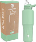 Chill Oasis Water Bottle | Compatible With Popular Flavor Cartridges | BPA Free, Leak Proof, Double-Walled Vacuum Insulated Stainless Steel, and Dishwasher Safe | Cold for 24 Hours (Sage, 32oz)-Ruum Studio Home