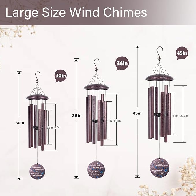 ASTARIN Memorial Butterfly Deep Tone Wind Chimes Personalized, Sympathy Remembrance Gifts for Loss of Mom Dad, Bereavement Gifts for Condolence Funeral, Garden Decoration-Ruum Studio Home