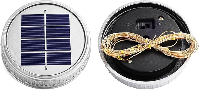 Cooo 6 Pack Solar Lanterns Outdoor Waterproof Upgraded Crystal Glass Solar Mason Jar Lights 30 LED 215% Larger SolarPanel, Anti-Rust Lid Hanging Outdoor Lanterns for Patio Garden Porch-Ruum Studio Home