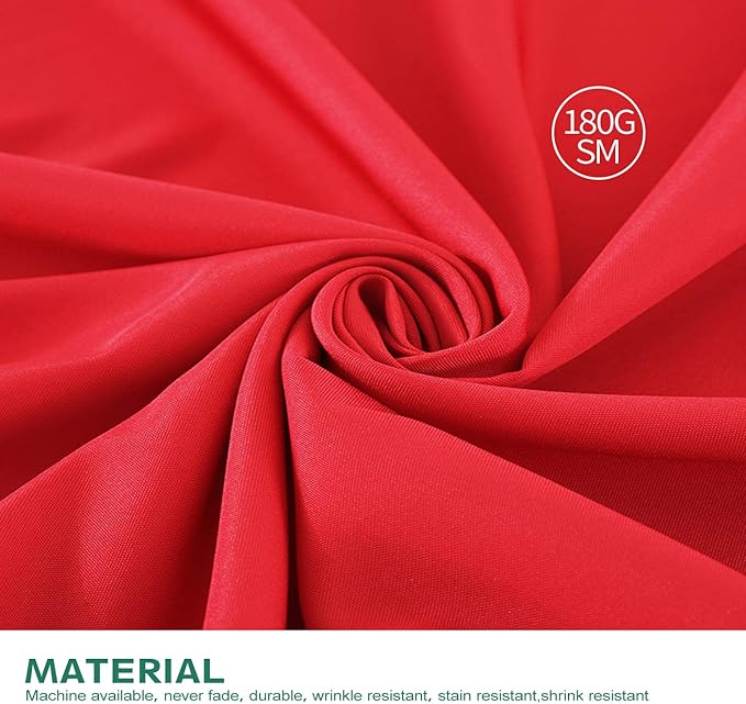 Surmente Red Tablecloth for Round Tables, 90-inch Round Table Cloths for Weddings, Banquets, or Restaurants-Ruum Studio Home