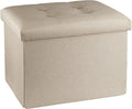 ALASDO Storage Ottoman Footrest Stool Small Ottoman with Storage Foldable Ottoman Foot Rest Footstool Bench for Living Room 17x13x13inches Beige-Ruum Studio Home