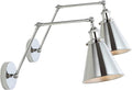 JONATHAN Y JYL7460A-SET2 Rover 7" Farmhouse Industrial Adjustable Arm Metal LED Wall Sconce Rustic Bohemian 2700K LED 4W Bulb for Entryway Lobby Kitchen Bathroom Bedroom Hallway, Chrome (Set of 2)-Ruum Studio Home