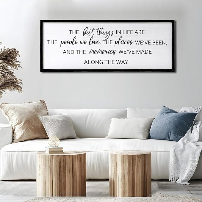 The Best Things in Life Framed Wall Art, 40''×15'' Rustic The Best Things in Life Sign for God Jesus Christ Prayer, Horizontal Holy Inspirational Family Home Decor-Ruum Studio Home