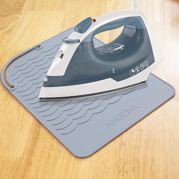 ANGENIL Silicone Heat Mat for Hair Tools - Flat Iron and Curling Iron Pad, Heat-Resistant Travel Case, 9" x 6.5"-Ruum Studio Home