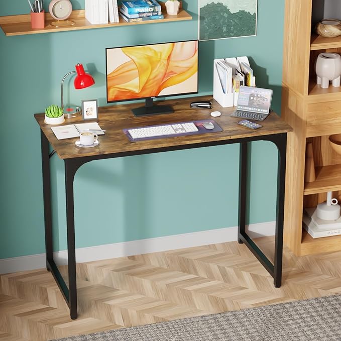 PayLessHere 32/39/47 inch Computer Desk Study Writing Table, Adjustable feet, Modern Furniture for Home Office (1, Vintage, 39 inch)-Ruum Studio Home