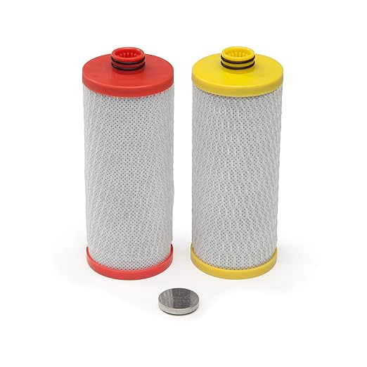 Aquasana Replacement Filter Cartridges for 2-Stage Under Sink Water Filtration System - Filters 99% Of Chlorine - 2 Count - AQ-5200R, Red and Yellow-Ruum Studio Home