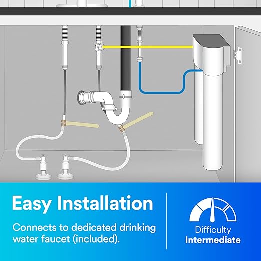 Aqua-Pure 3MDW301 Under Sink Dedicated Faucet Water Filter System, for Lead, VOC's, Microplastics, Cysts, Bad Taste and Odor, Asbestos, MTBE and TTHM Reduction, Includes Faucet-Ruum Studio Home