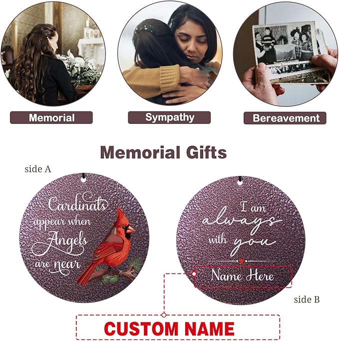 ASTARIN 36" Large Deep Tone Personalized Name Sympathy Wind Chimes, Cardinal Memorial Wind Chime for Loss of Mother Father Loved One, Bereavement Condolence Gifts Decor Outdoor Patio Garden-Ruum Studio Home