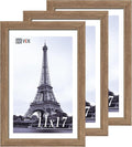 VCK 11x17 Picture Frame Set of 3 - Brown Walnut, Natural Textured Solid Wood Picture Poster Frame, Wall Gallery Frame-Ruum Studio Home