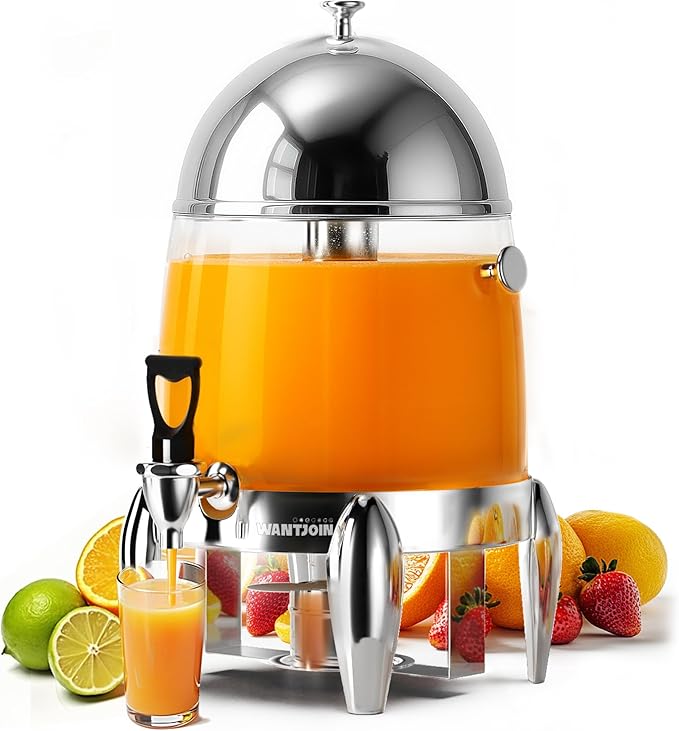 WantJoin Beverage Dispenser With Stand - 3.2 Gallon Drink Dispenser With Ice Core & Fuel Holder, Leakproof Spigot, Visible Container, Drink Dispenser For Cold & Hot Drink Parties Gathering Cafeteria-Ruum Studio Home