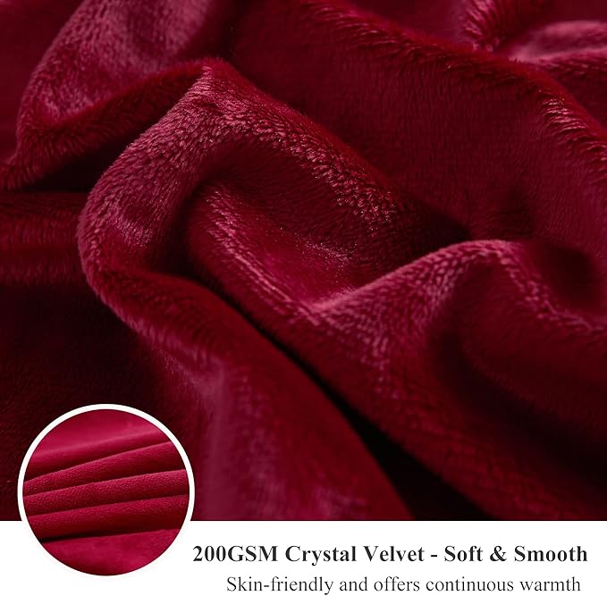 XeGe Luxury Faux Fur Throw, Red Soft 50x60 Fluffy Blanket, Shaggy Plush Decorative Couch Blanket, Autumn Cute Furry Fuzzy Lap Bed Throw for Kids Women Men Teen Girls-Ruum Studio Home