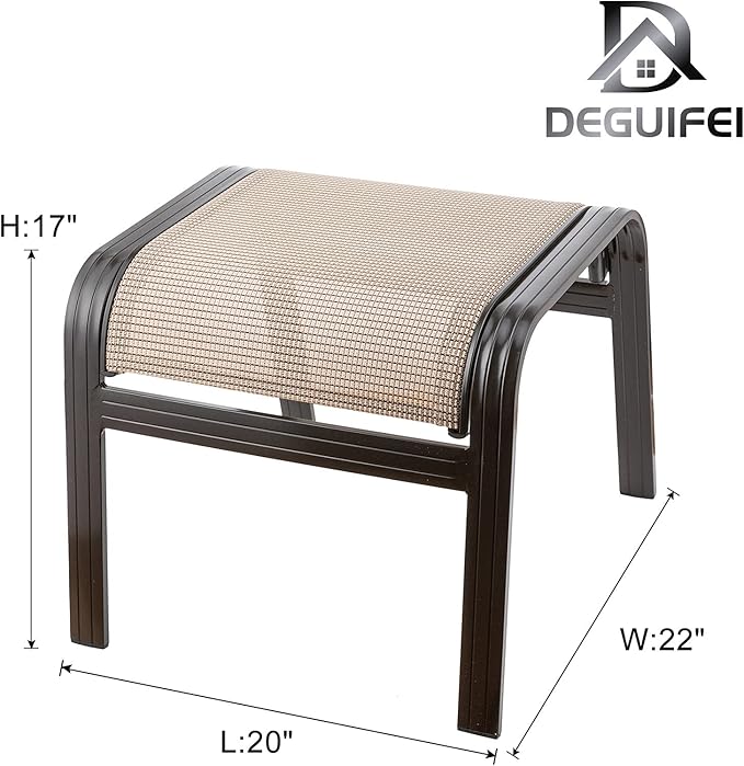 Outdoor Patio Footstools Aluminum Outdoor Ottomans Footrest Small Seating Wicker Furniture Patio Ottoman 2 Pieces Brown-Ruum Studio Home