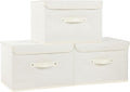 Fabric Storage Bins Cube Organizers with Flip-Top Lid and Handles,Storage Boxes for Organizing Home,Office,and Closet,Beige,3 Pack 15 x 9.8 x 9.8 in-Ruum Studio Home