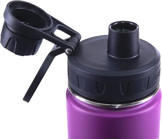 DRINCO Stainless Steel Water Bottle Spout Lid Vacuum Insulated Double Wall Water Bottle Wide Mouth (40oz 32oz 22oz 18oz 14oz) Leak Proof Keep Cold Sport Camping Hiking (22 oz, 22oz Purple)-Ruum Studio Home