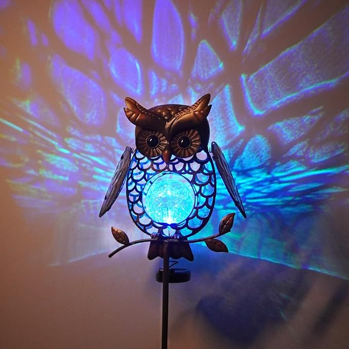 HONGLAND Solar Lights Outdoor Decor Waterproof, Solar Owl Garden Decorative Stake, Whimsical Gardening Gifts for Women Mom, Owl Outdoor Lights for Yard Patio Lawn Decor-Ruum Studio Home