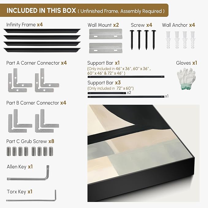 SIGNWIN 46"x72" Extra Large Framed Wall Art Modern Neutral Abstract Geometric in Black and Beige, Clean Minimalist Design for Home Living Room Bedroom Decor (Frame Assembly Required)-Ruum Studio Home