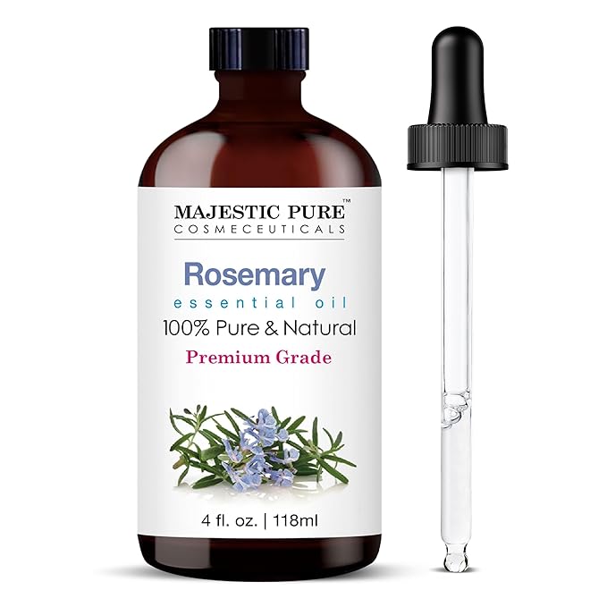 Majestic Pure Rosemary Essential Oil with Glass Dropper - Huge 4 Fl Oz - 100% Pure and Natural Rosemary Oil - Premium Grade Essential Oils for Diffuser, Aromatherapy, Soap and Candle Making-Ruum Studio Home