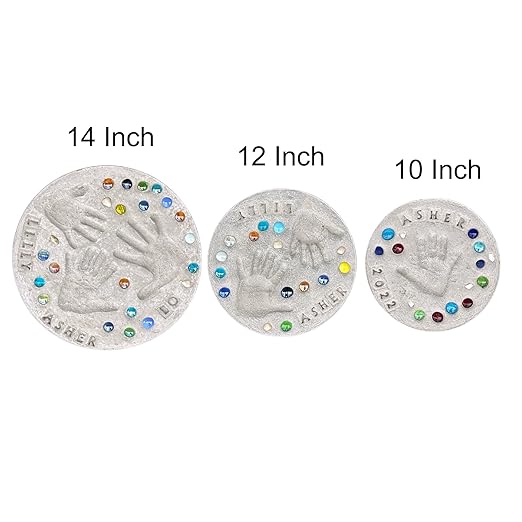 Large DIY Stepping Stone Kit, Handprint Stepping Stone, Mother's Day Gift, Footprint Stepping Stone (10 Inch + Stamp Set)-Ruum Studio Home