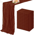 12 Pack Terracotta Cheesecloth Table Runner 10FT Boho Rustic Cheese Cloth Table Runner for Wedding 20 x 120 Inch Long Bridal Shower Baby Shower Gauze Fabric Sheer Birthday Party Table Decorations-Ruum Studio Home