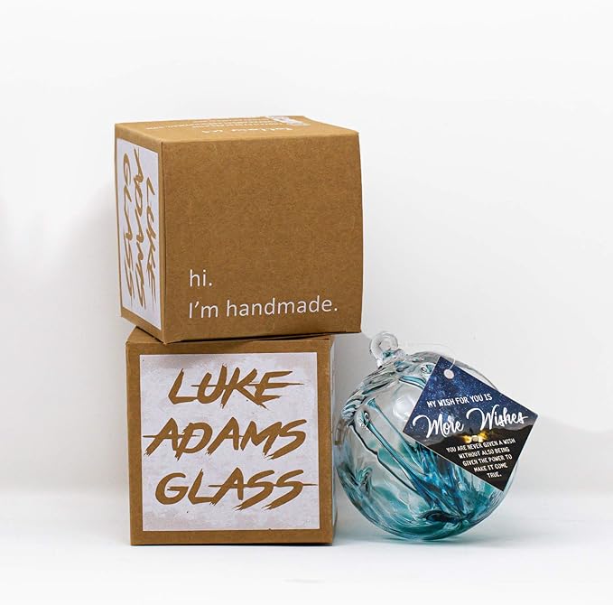 Luke Adams Handmade Glass Gazing Balls for Garden on Clearance – Hand Blown Glass Gazing Ball for Yard Décor – Decorative Garden Globe (Recycle Teal)-Ruum Studio Home