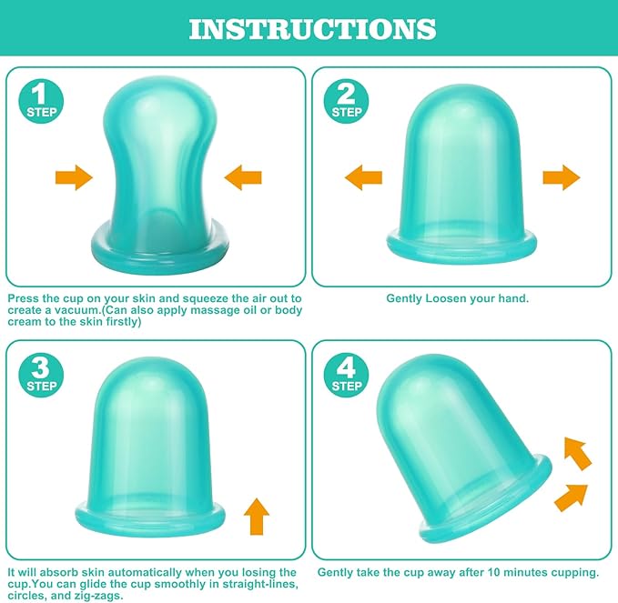 Silicone Cupping Therapy Set - Cupping Kit for Massage Therapy - Cellulite Remover Cupping Set - Anti Cellulite Cup Massager, Vacuum Suction Massage Cups for Cellulite Reduction-Ruum Studio Home