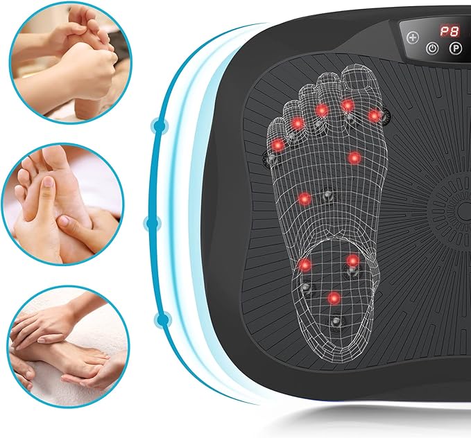 AXV Vibration Plate Exercise Machine Whole Body Workout Vibrate Fitness Platform Lymphatic Drainage Machine for Weight Loss Shaping Toning Wellness Home Gyms Workout-Ruum Studio Home