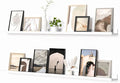 Heimlove Picture Ledge Shelf, Floating Shelves Set of 2, 56 Inches Picture Shelf for Wall with Ledge, Kids Bookshelf Wall Mounted for Living Room Bedroom Decor Books Photo Frames, White-Ruum Studio Home