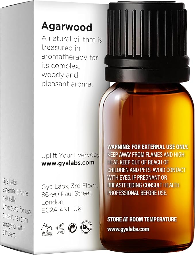 Gya Labs Agarwood Essential Oils for Diffusers - 0.34 Fl Oz - 100% Pure Natural Agarwood Oils for Skin, Massage Candle Making Scent-Ruum Studio Home