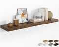 RICHFOCUS 55Inch Floating Shelves for Wall 1 Pack Shelves for Bedroom|Kitchen|Bathroom Wall Mounted Rustic Wood Floating Shelf with Invisible Brackets for Books|Storage|Decor, Rustic Brown-Ruum Studio Home