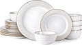 GBHOME Ceramic Dinnerware Sets,18 pcs Embossed Elegant Stoneware Plates and Bowls Sets, Housewarming Wedding Gift | Dishwasher & Microwave Safe | Dishes Set Service for 6-Ruum Studio Home