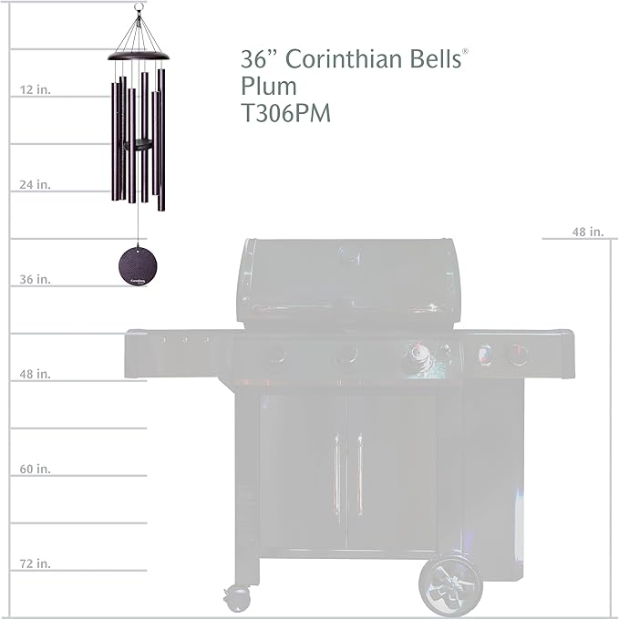 Corinthian Bells by Wind River - 36 inch Plum Wind Chime for Patio, Backyard, Garden, and Outdoor Decor (Aluminum Chime) Made in The USA-Ruum Studio Home