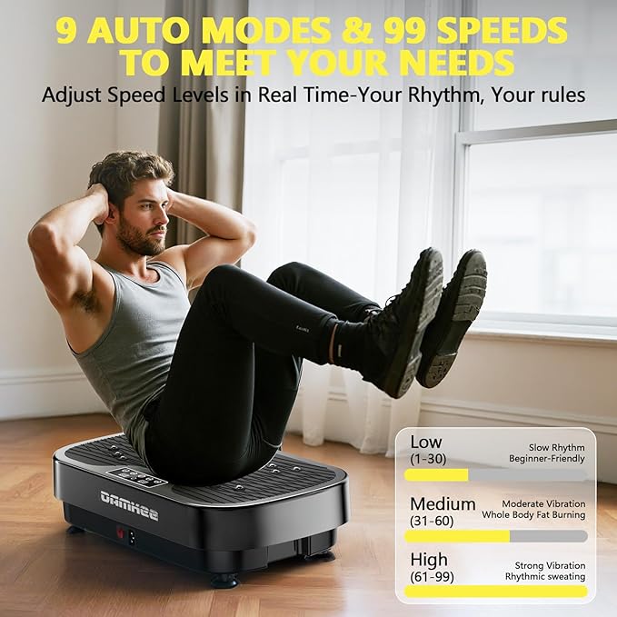 Vibration Plate Exercise Machine for Lymphatic Drainage, 2025 Advanced Triple Motors Vibrating Equipment for Weight Loss, Whole Body Workout with Magnetic Acupoints, Gym Home Shake Board for Fitness-Ruum Studio Home