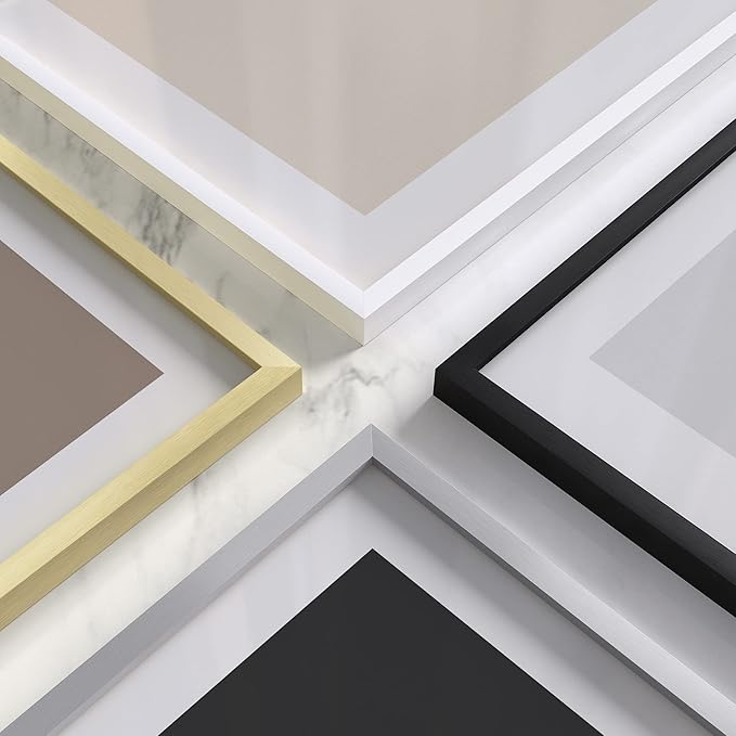 HAUS AND HUES 11x17 White Picture Frame - 11X17 Poster Frame - Aluminum, Vertical & Horizontal Hang, Shatterproof Plexiglass, Perfect for Home, Room, Office (11x17 in, White)-Ruum Studio Home