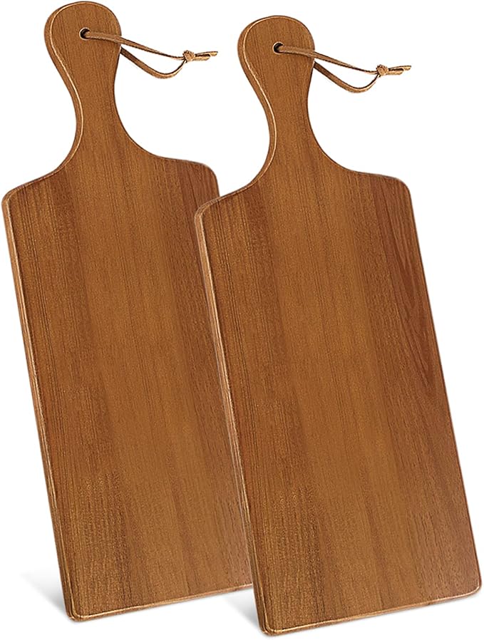 AIDEA Wood Cutting Board with Handle, Cheese Board Chartuterie Board for Kitchen, Party 17" LenghtX6"Height (2 Pack)-Ruum Studio Home