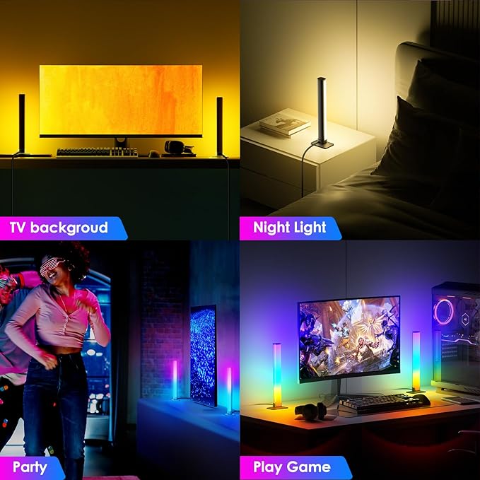 RGB Light Bar,Smart LED Light Bar for Room,16 Million Colors,Three Control Modes,Dynamic Music Sync Mode,213 Preset Modes,USB Interface（Without Adapter）-Ruum Studio Home