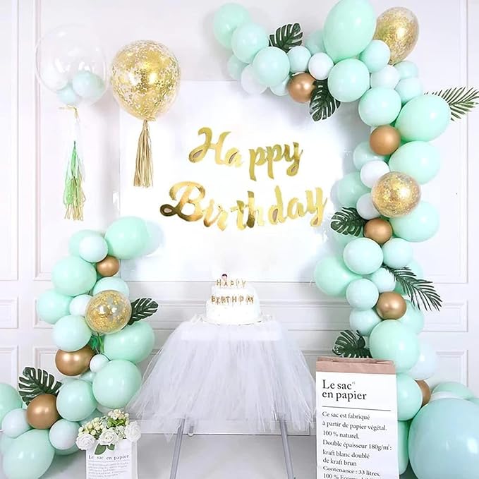 130pcs Mint Green Balloons Different Sizes 18" 12" 10" 5" Pastel Light Green Balloons for Boys Girls Birthday Baby Shower Gender Reveal Wedding Decorations-Ruum Studio Home