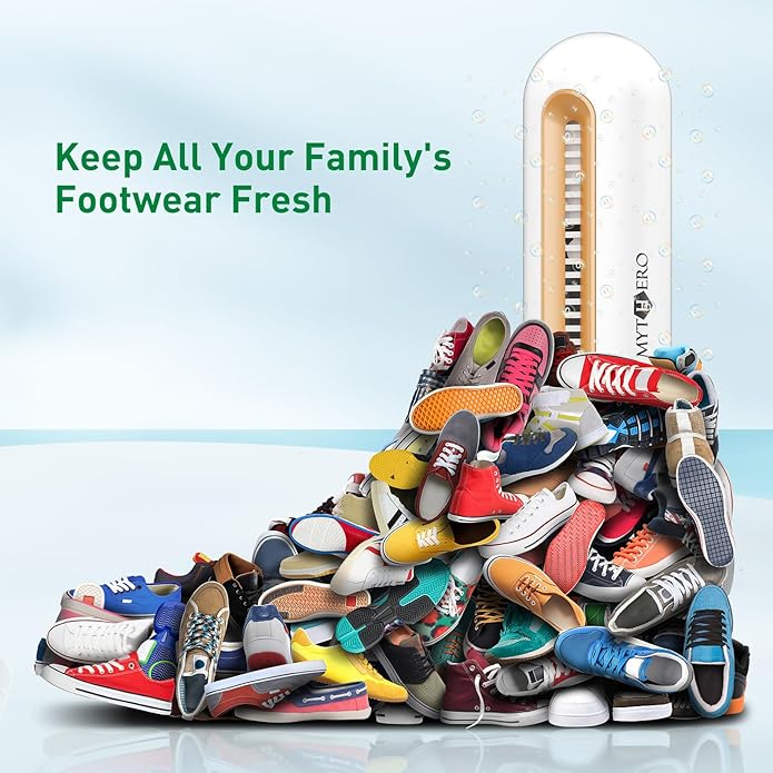 Chemical-Free Shoe Deodorizer for Sneaker, Boot, All Footwear, Rechargeable & Long-Lasting Shoe Freshener 2-Pack, Ozone Technology Shoe Odor Elimination, Durable Shoe Smell Remover-Ruum Studio Home