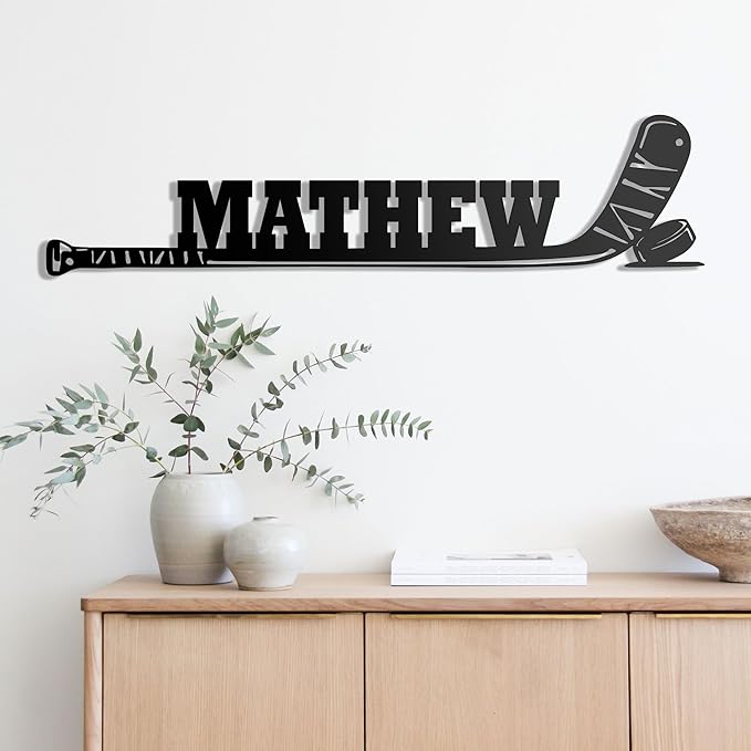 Personalized Ice Hockey Neon Sign - Hockey Sticks Custom Name Sign, LED Lights Signs Neon Signs for Wall Decor, Gift for Players, Fans, Sports Room Decoration-Ruum Studio Home