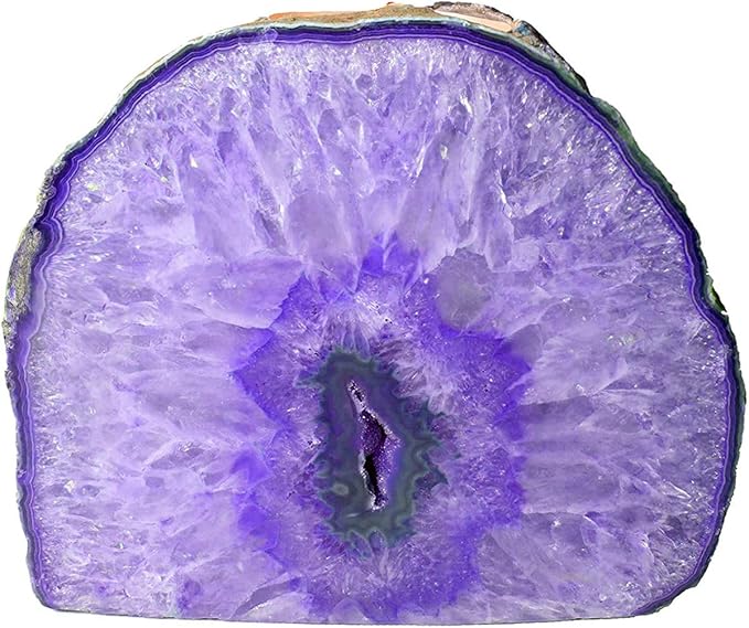 AMOYSTONE Purple Agate Rock Stone Candle Stand Cut Base 1.5-2.5 Lbs for Home Décor-Ruum Studio Home