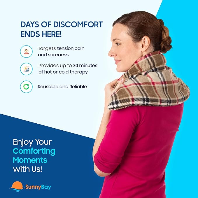 SunnyBay Extra Large Microwave Heating Pad, Microwavable Heavy Weighted Full Body Moist Hot Pack and Washable Fleece Cover, 10x24 Inches, 2.8 lbs (London)-Ruum Studio Home
