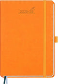 BEZEND Planner 2025-2026 Weekly and Monthly, 5.8" x 8.5" Academic Calendar (Jul 25-Dec 26) Vertical Daily Appointment with Hourly Timeslot & Monthly Tab, PU Leather Hardcover - Orange-Ruum Studio Home