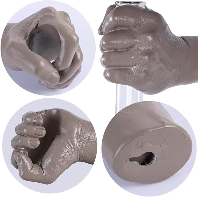 Wall Sculptures, Hand Vases Home Decor, Wall Mount Art Sculpture, Unique Wall Art Statue, Funky Flower Vase Decorations, Modern Eclectic Hanging Decor,Glass Test Tube Vase (Beige)-Ruum Studio Home