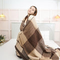 YOUR MOON 100% Pure Wool King Size, Australian Organic Natural Wool Blankets, Hypoallergenic Blanket for Bed, Medium Weight(Coffee, 90 * 108)-Ruum Studio Home