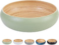 Fruit Bowl For Kitchen Counter, Decorative Bowl, Large Serving Bowl Or Fruit Basket For Kitchen Spun Bamboo (Sage)-Ruum Studio Home